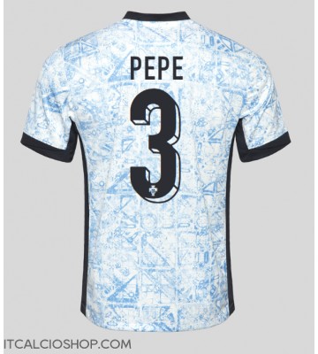 Portogallo Pepe #3 Seconda Maglia Europei 2024 Manica Corta